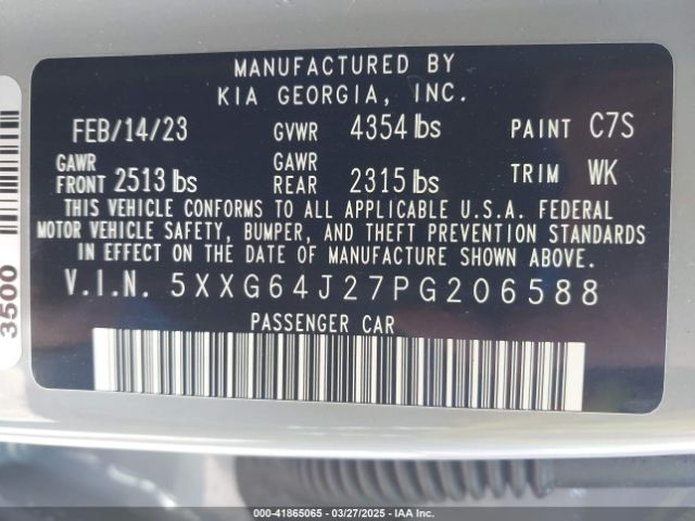 5XXG64J27PG206588 KIA K5 Gt-line