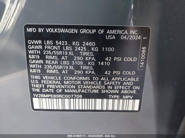 Volkswagen 2024 2024 1V2BMPE89RC007706 Image 9