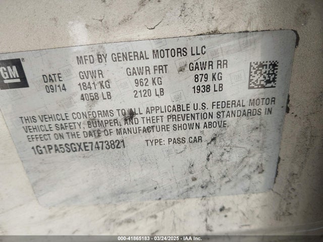 1G1PA5SGXE7473821 Chevrolet lwe