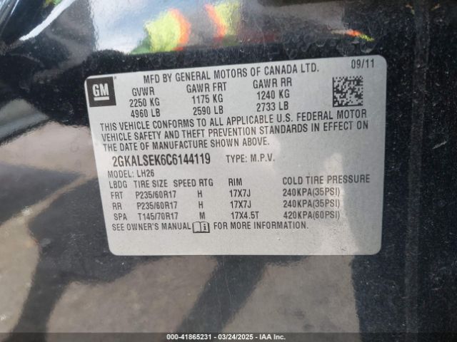 2012 GMC TERRAIN 2GKALSEK6C6144119 Photo 8