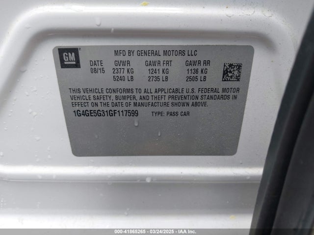 1G4GE5G31GF117599 Buick Lacrosse Premium I