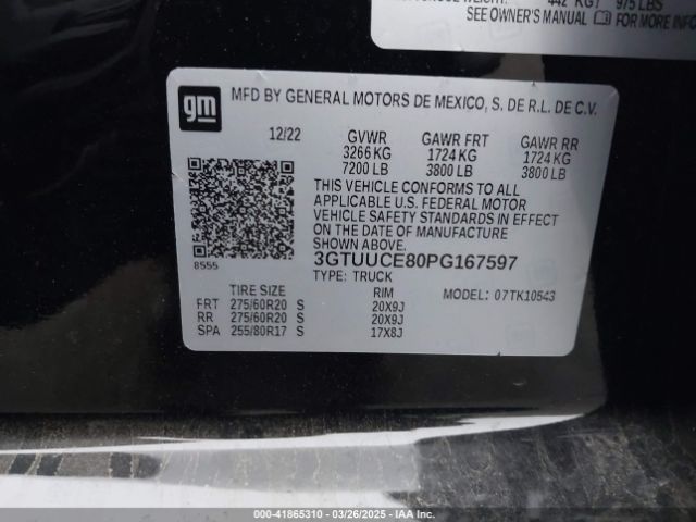 3GTUUCE80PG167597 GMC Sierra 1500 4wd  Short Box Elevation With 3sb