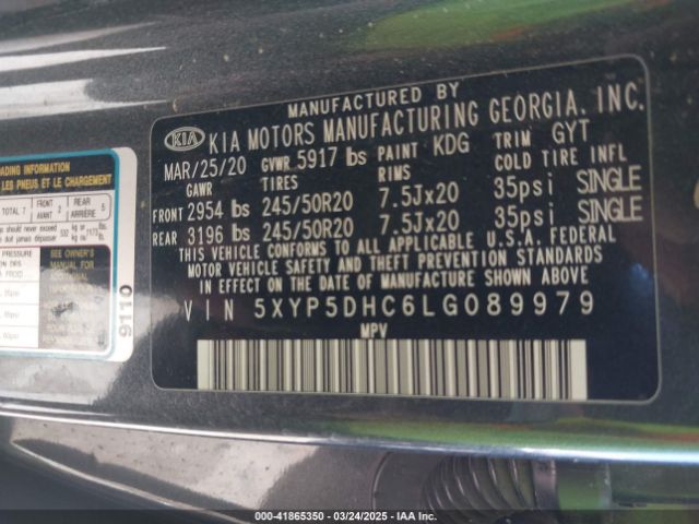 5XYP5DHC6LG089979 KIA Telluride Sx