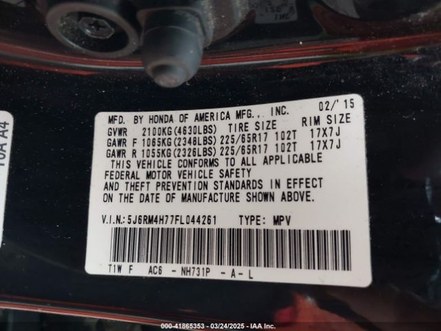5J6RM4H77FL044261 Honda Cr-v Ex-l