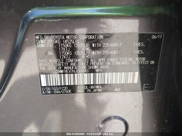 JTMWFREV7HJ144443 Toyota Rav4 Xle
