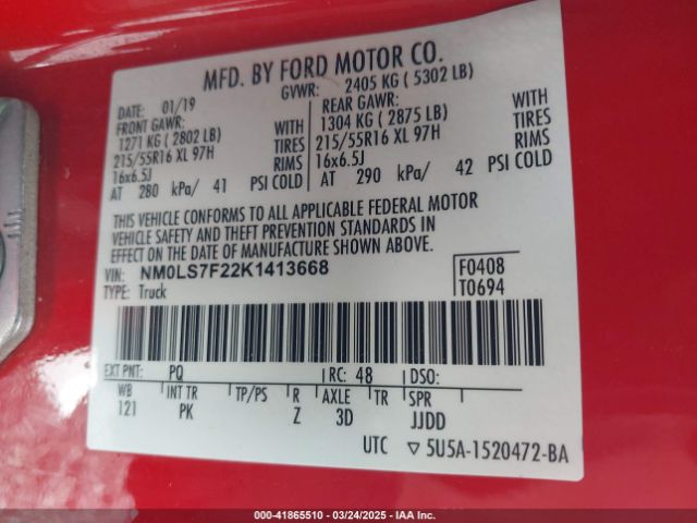 NM0LS7F22K1413668 Ford Transit Connect Xlt