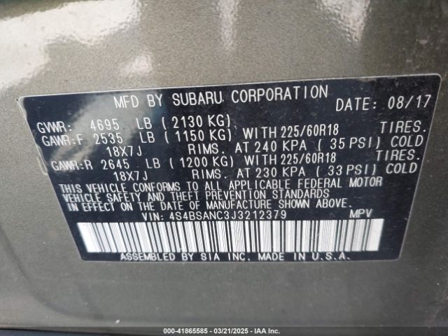 4S4BSANC3J3212379 Subaru u5