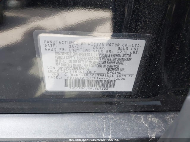 3N1CP5CV5PL569133 Nissan Kicks Sv Xtronic Cvt
