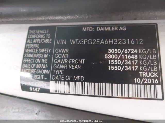 WD3PG2EA6H3231612 Mercedes-Benz Metris