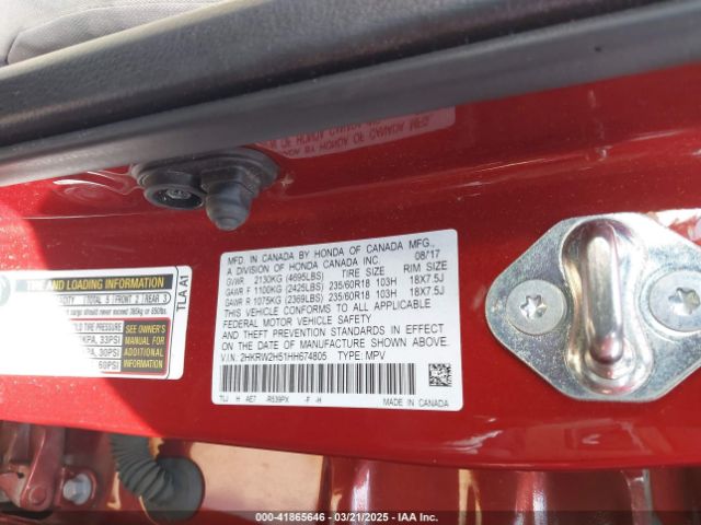 2HKRW2H51HH674805 Honda CR-V EX