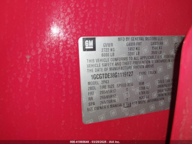 1GCGTDE38G1119127 Chevrolet Colorado Z71
