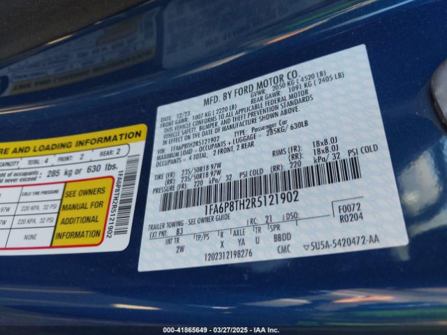 1FA6P8TH2R5121902 Ford Mustang Ecoboost Fastback