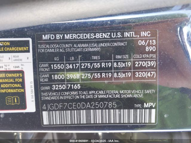 2013 MERCEDES-BENZ GL 450 4JGDF7CE0DA250785 Photo 8