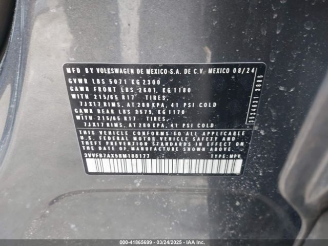 3VVFB7AX5RM188177 Volkswagen Tiguan 2.0t S
