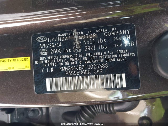 Hyundai Genesis 3.8 2015 KMHGN4JE3FU023383 Image 9