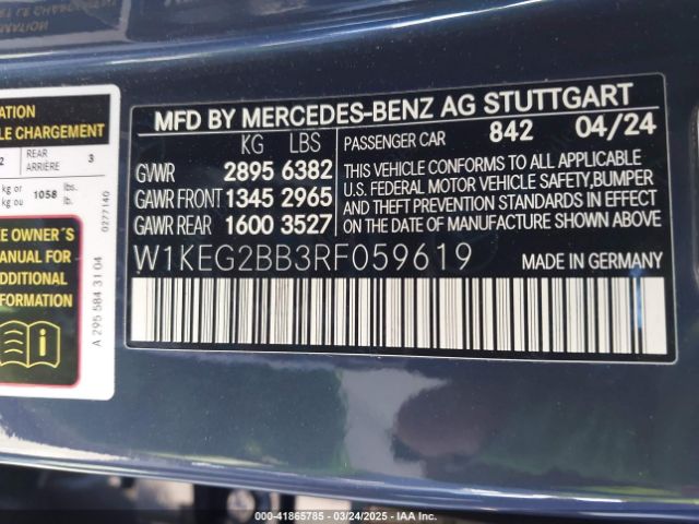 W1KEG2BB3RF059619 Mercedes-Benz Eqe 350+