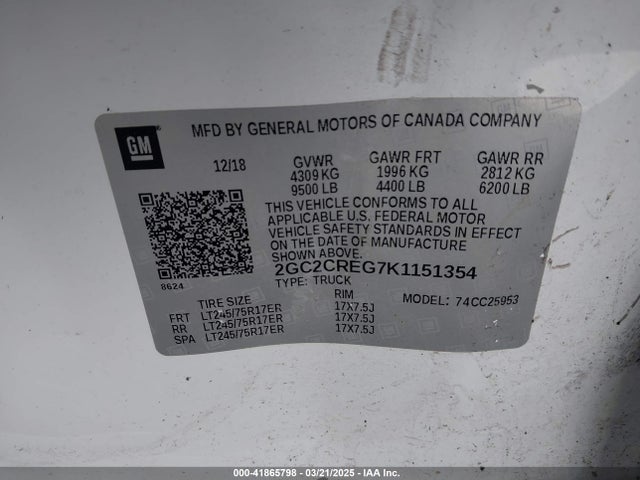 2GC2CREG7K1151354 Chevrolet Silverado 2500hd Wt