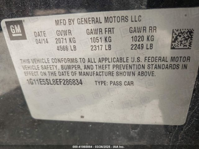 1G11E5SL8EF286834 Chevrolet MALIBU 2LT