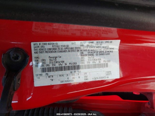 1FADP3F28HL234362 Ford FOCUS SE