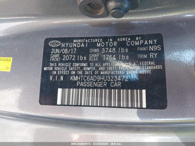 KMHTC6AD9HU323472 Hyundai Veloster Value Edition