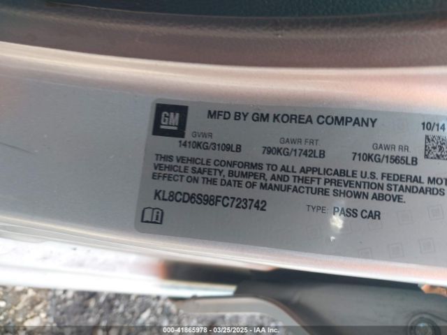KL8CD6S98FC723742 Chevrolet Spark 1lt Cvt