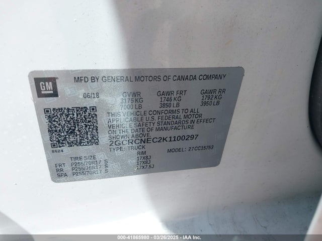 2GCRCNEC2K1100297 Chevrolet Silverado 1500 Ld Wt