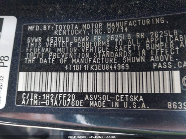 4T1BF1FK3EU844969 Toyota Camry Se Sport
