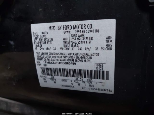 1FMSK8JH4PGB80490 Ford ti-vct