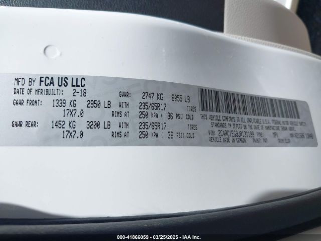2018 CHRYSLER PACIFICA 2C4RC1EG9JR131199 Photo 8
