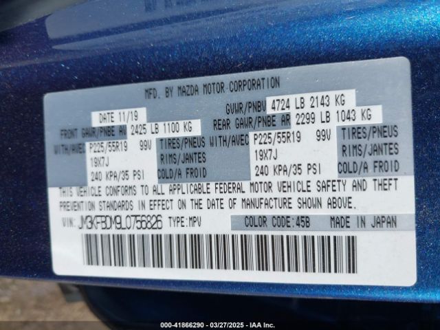 JM3KFBDM9L0756826 Mazda Cx-5 Grand Touring