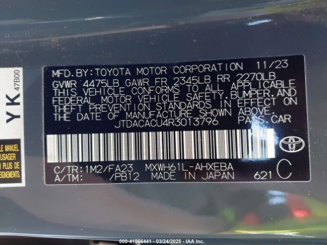 2024 TOYOTA PRIUS PRIME JTDACACU4R3013796 Photo 8