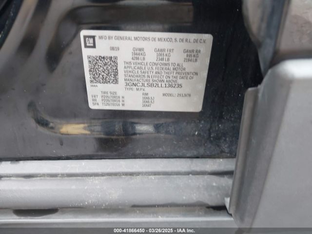 3GNCJLSB2LL136235 Chevrolet Trax Fwd Lt