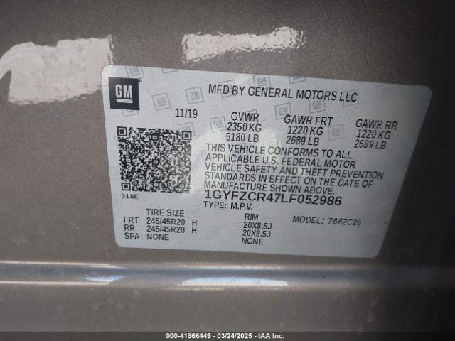 1GYFZCR47LF052986 Cadillac Xt4 Fwd Premium Luxury