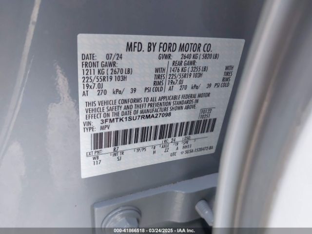 3FMTK1SU7RMA27098 Ford Mustang Mach-e Select