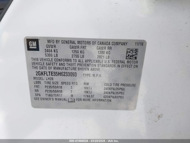 2GKFLTE35H6233093 GMC Terrain Sle-2