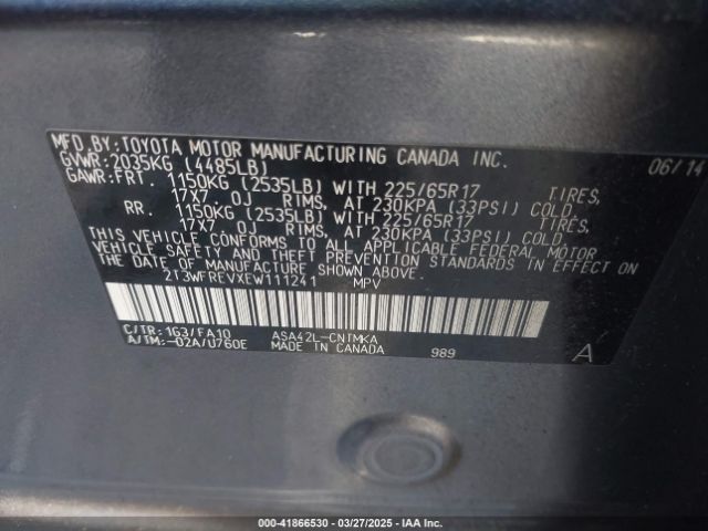 2T3WFREVXEW111241 Toyota Rav4 Xle