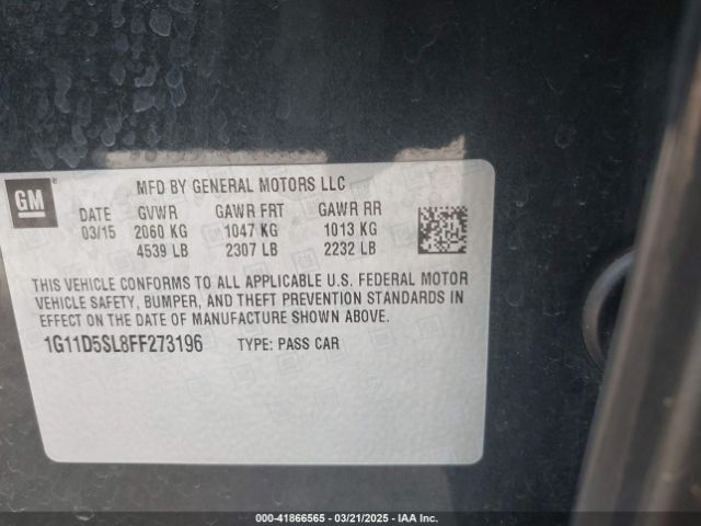 1G11D5SL8FF273196 Chevrolet MALIBU 2LT