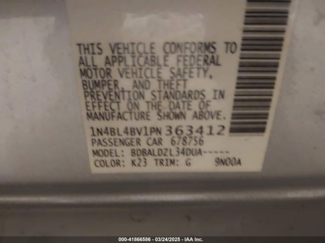 1N4BL4BV1PN363412 Nissan Altima S Fwd