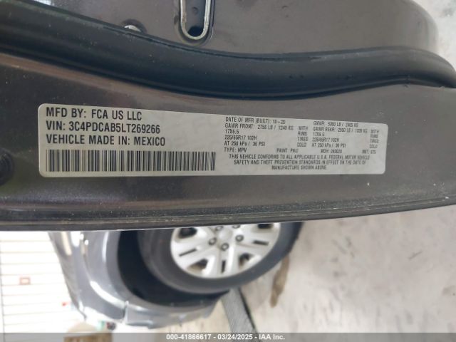 3C4PDCAB5LT269266 Dodge Journey Se Value