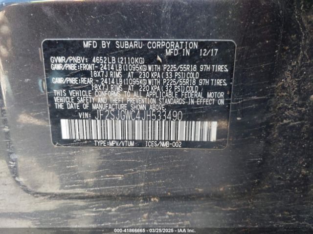 JF2SJGWC4JH533490 Subaru Forester 2.0xt Touring