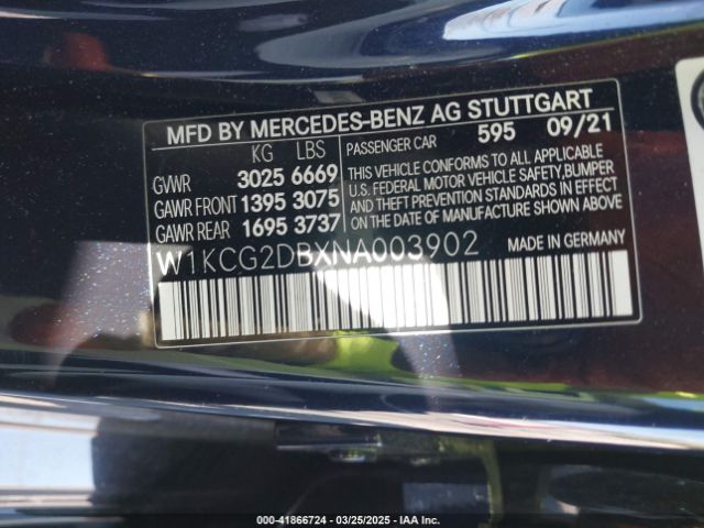 W1KCG2DBXNA003902 Mercedes-Benz EQS 450+