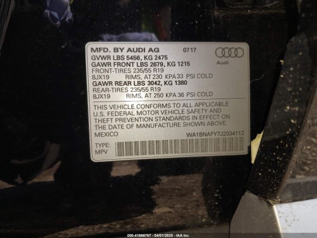 WA1BNAFY7J2034112 Audi Q5 2.0t Premium/2.0t Tech Premium