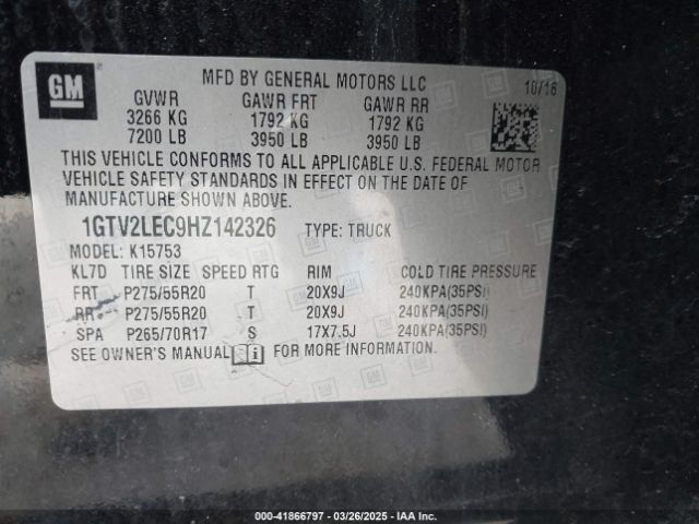 1GTV2LEC9HZ142326 GMC SIERRA 1500