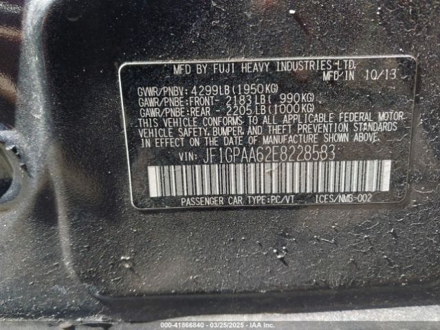 JF1GPAA62E8228583 Subaru Impreza 2.0i