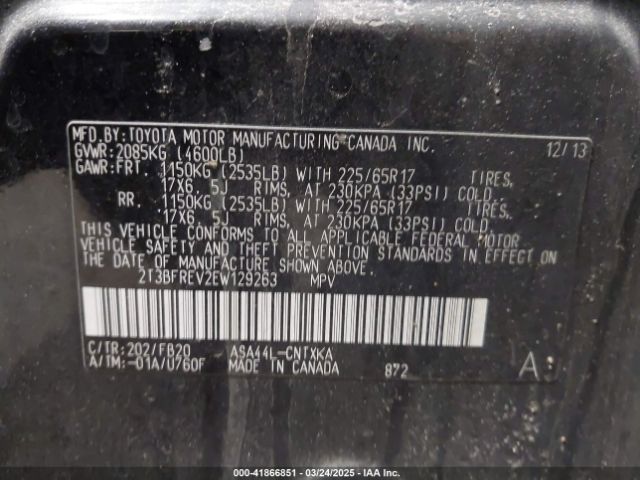 2014 TOYOTA RAV4 2T3BFREV2EW129263 Photo 8