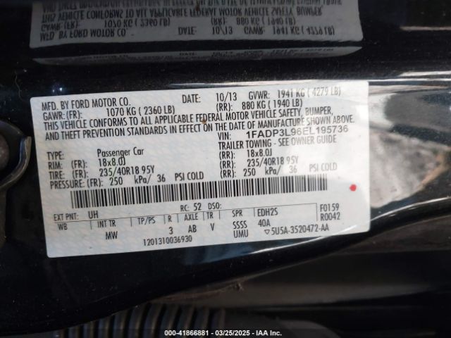 1FADP3L96EL195736 Ford FOCUS ST