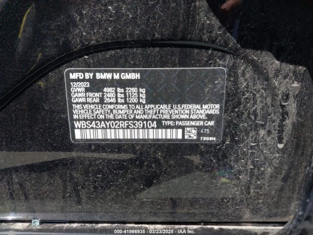 2024 BMW M3 WBS43AY02RFS39104 Photo 8