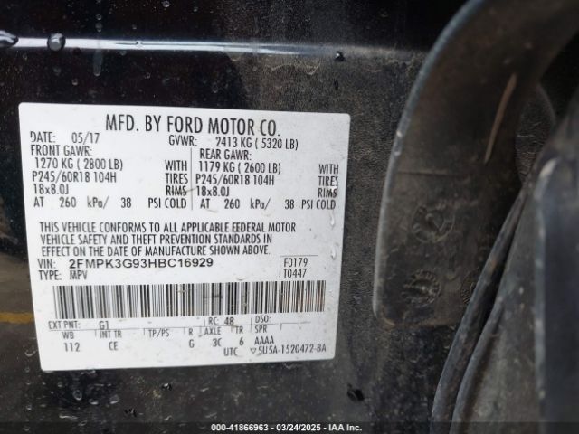 2FMPK3G93HBC16929 Ford EDGE SE