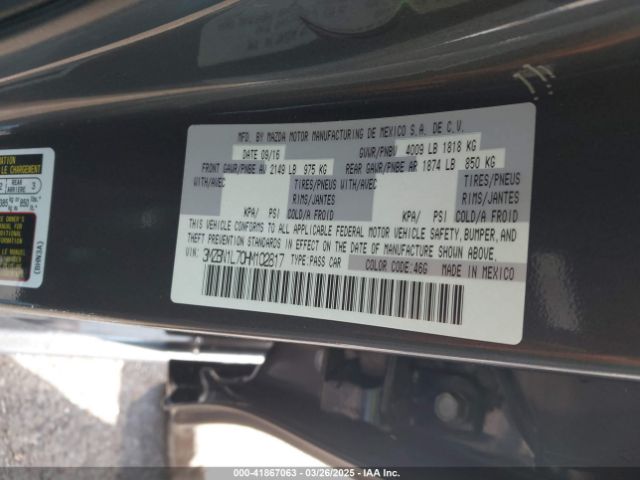 3MZBN1L70HM102817 Mazda Mazda3 Touring