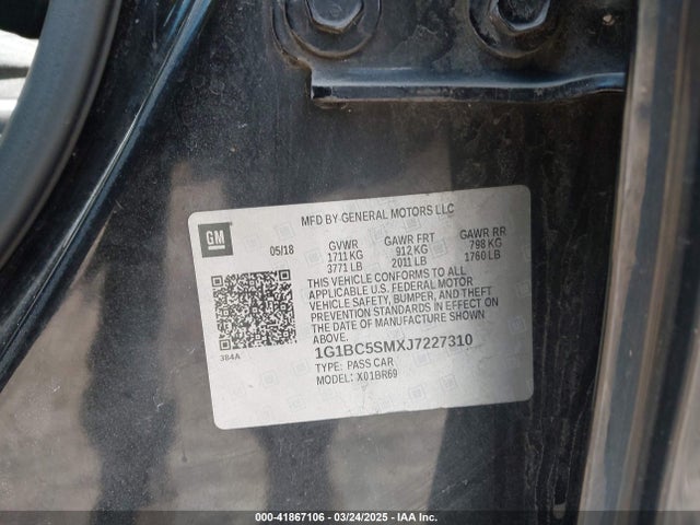 1G1BC5SMXJ7227310 Chevrolet Cruze Ls Auto